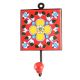 Ceramic Floral Tile Hook in Red